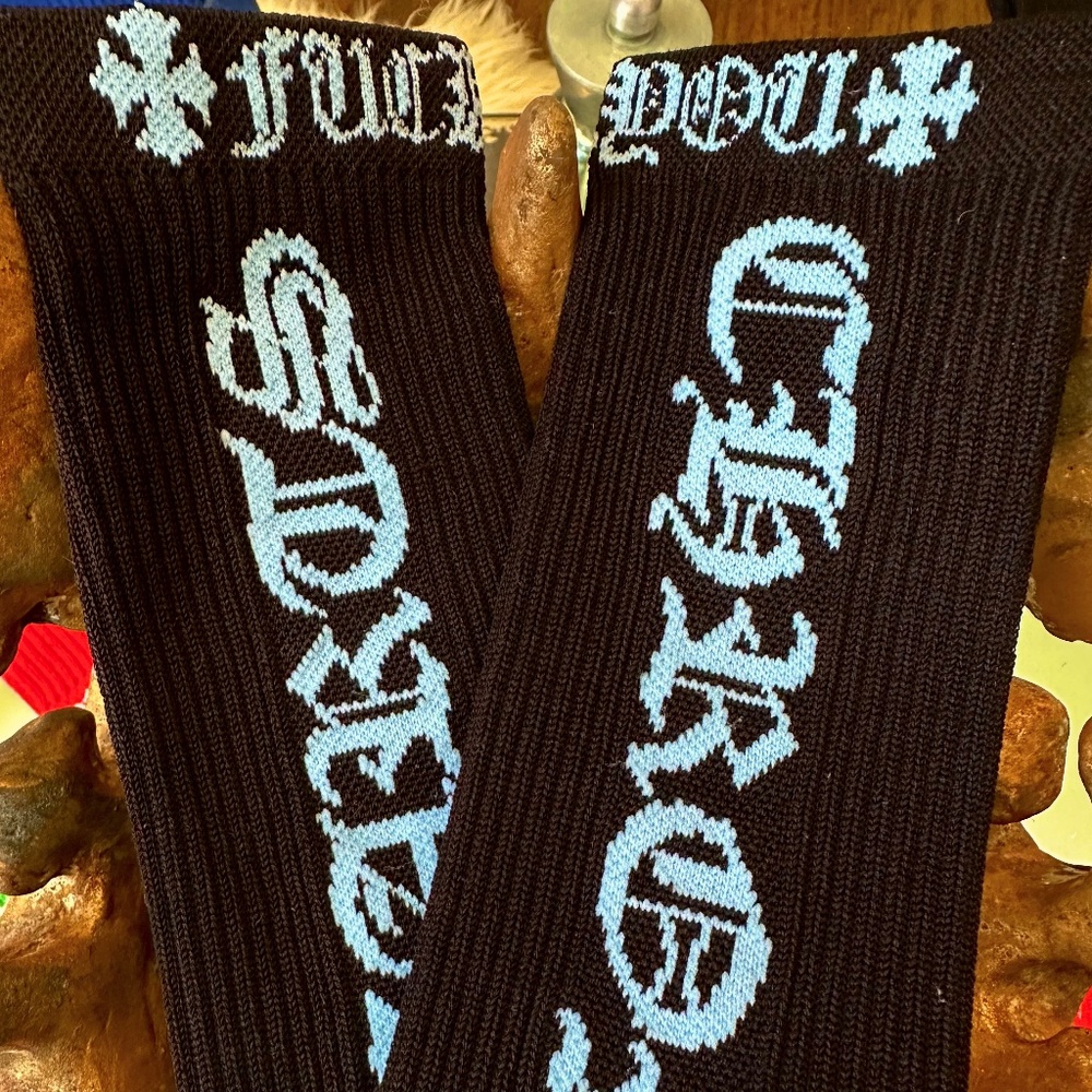 Chrome Hearts FUC# YO& Crew Socks Mens L BRAND NEW